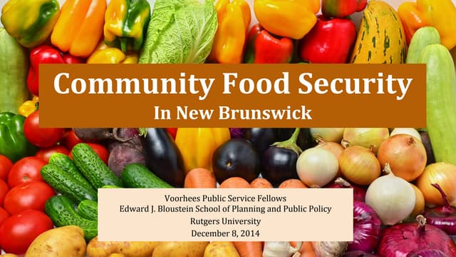 Community Food Security in New Brunswick