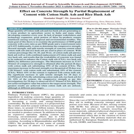 Effect on Concrete Strength by Partial Replacement of Cement with ...
