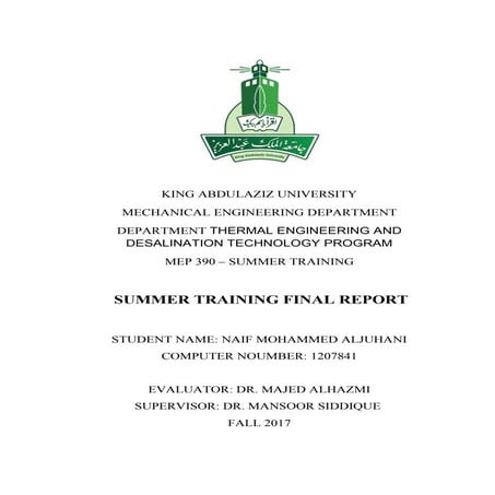 Final Report For Summer Training - Naif AlJuhani
