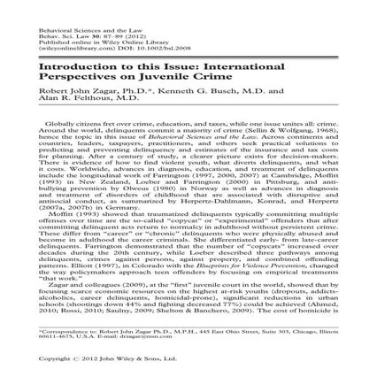 BSL2008IntroductiontothisissueIntlviewsofjuvcrimezagarbuschfelthous