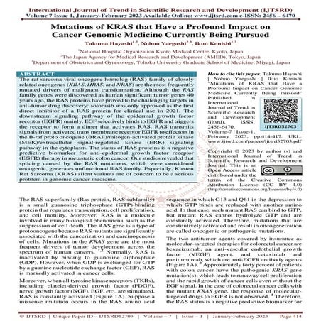 Mutations of KRAS that Have a Profound Impact on Cancer Genomic ...