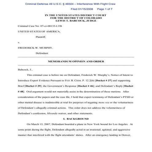 49 u.s.c. § 46504 – interference with flight crew