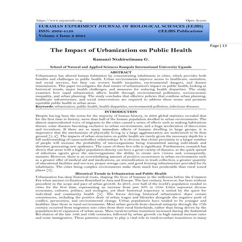 The Impact of Urbanization on Public Health (www.kiu.ac.ug)