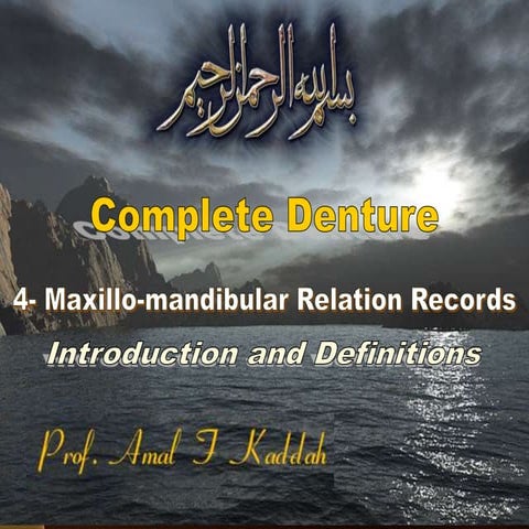 Jaw Relation Record  - introduction jaw relation 