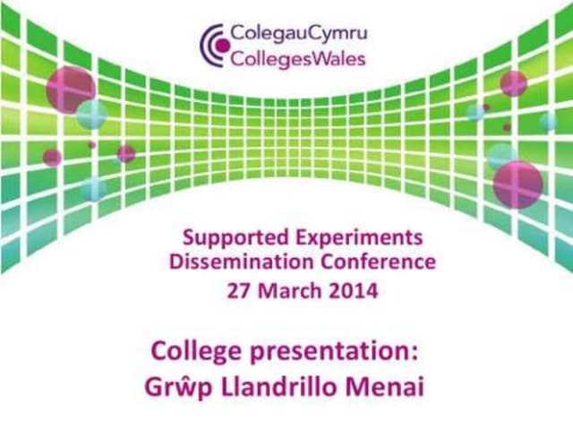 Supported experiments dissemination...