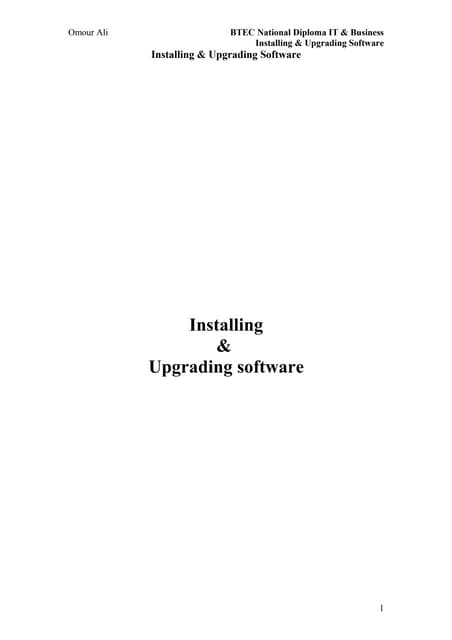 Installing & Upgrading Software