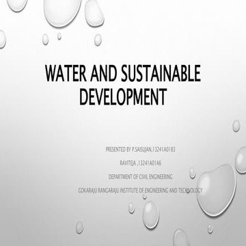 Water and sustainable development