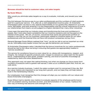 Bonuses should be tied to customer ...