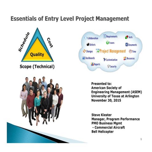 Essentials of Entry Level Project Management - Rev A