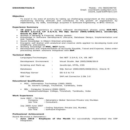 SWAMINATHAN_Resume