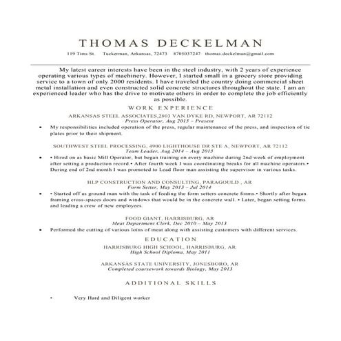 HCA resume | DOCX