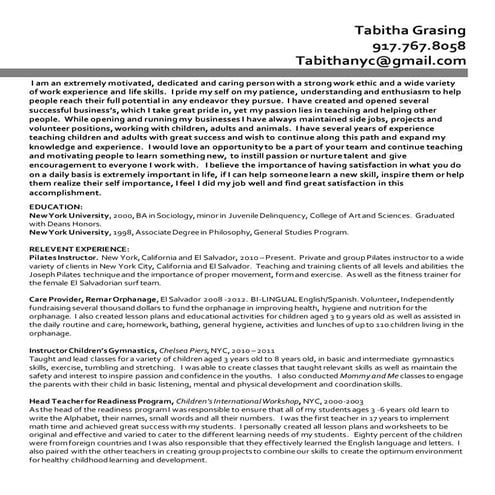 Tabitha Grasing Resume 2015