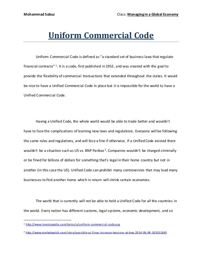 Uniform Commercial Code