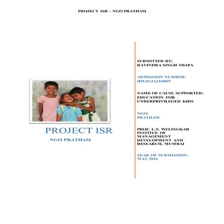 Project ISR- May 15, 2016