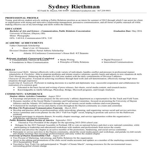 Sydney Riethman_Resume