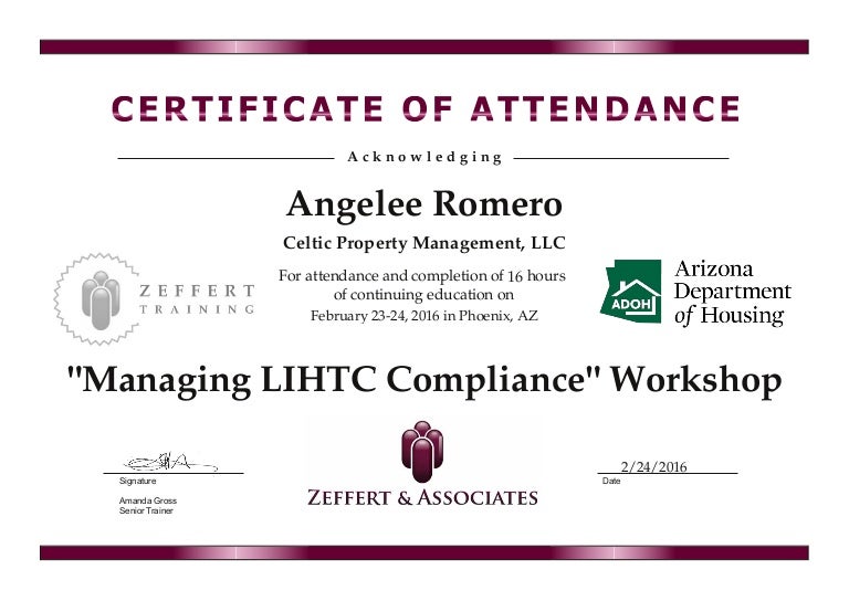 LIHTC Certificate