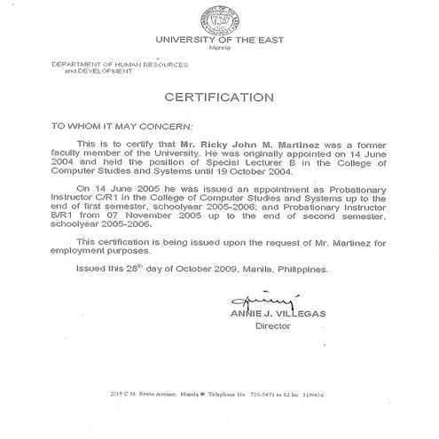 COE - Ricky Martinez | PDF