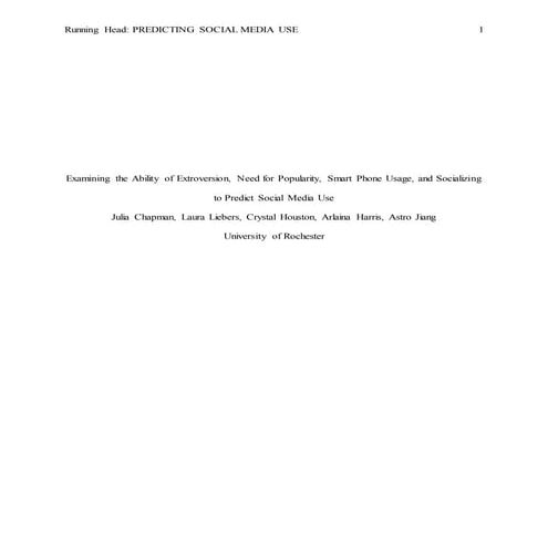 Examining the Ability of Extroversion