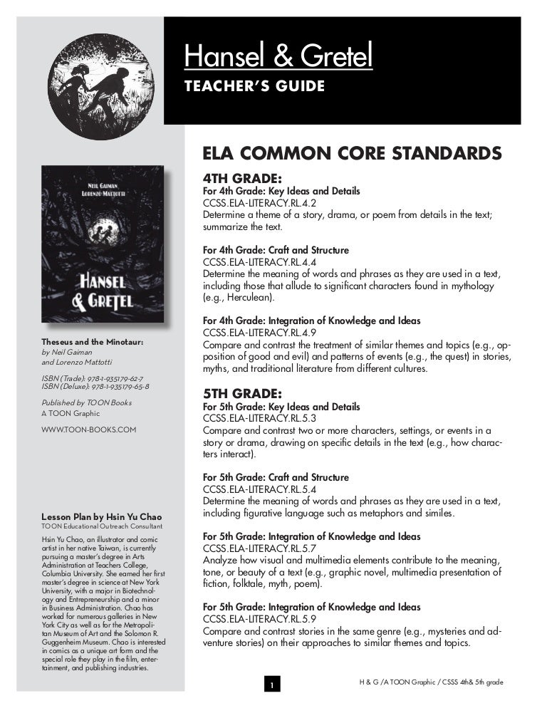 Hansel Gretel Lesson Plan