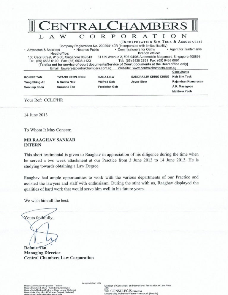 How to write internship testimonial picture