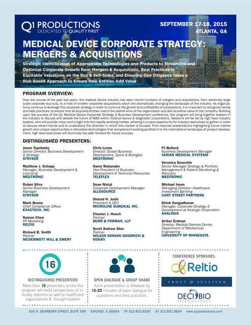 Device M&A Agenda
