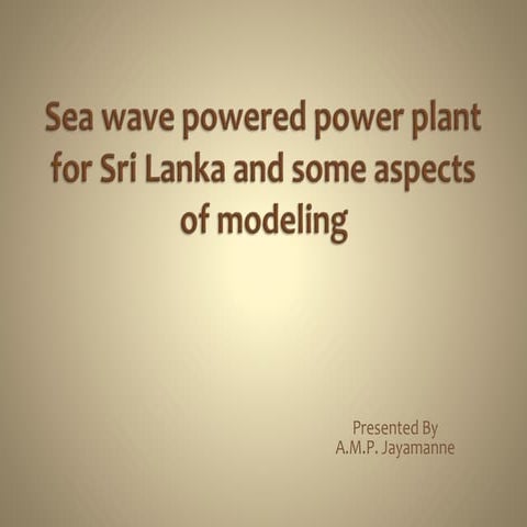 Design a model of OWC plant for Sri