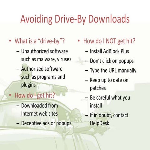 Avoiding Drive-By Downloads | PPTX