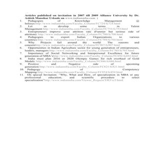 Articles published on invitation in...