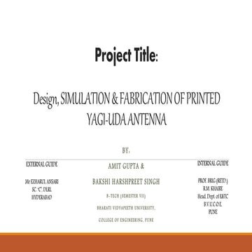 Printed Yagi uda Antenna