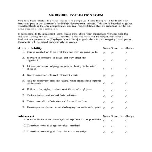 360 Degree Evaluation Form FINAL