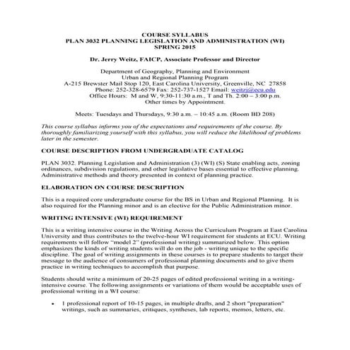 PLAN 3032 Spring 2015 Syllabus