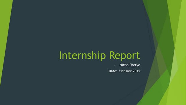 Internship Report | PPT