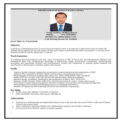 PROJECT ENGINEER-  ELECTRICAL._L