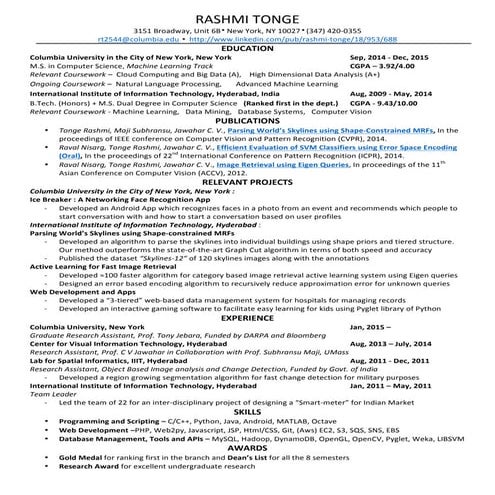 RashmiTongeRResume