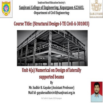 4a i numerical on design of laterally supported beams