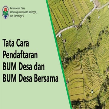 TATA CARA PENDAFTARAN BUM DESA DAN BUM DESA BERSAMA
