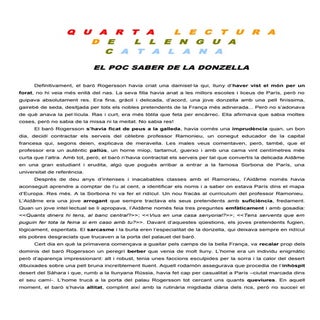 4a lectura de llengua catalana