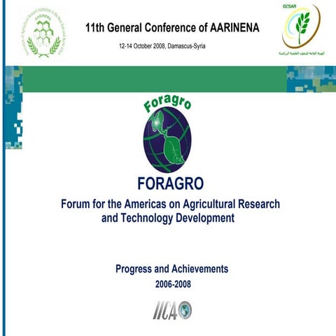 Inter-Regional Cooperation, FORAGRO,Dr. M. Allegri