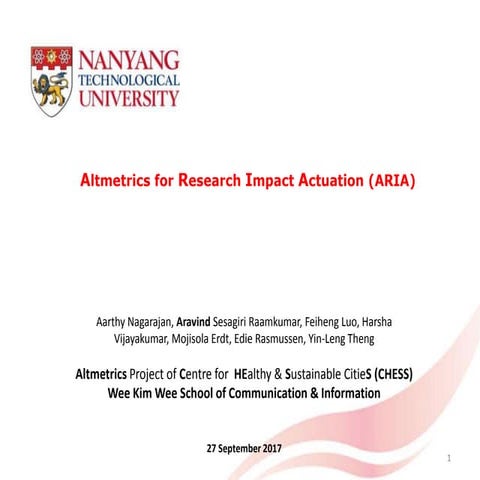 Altmetrics for Research Impact Actuation (ARIA)