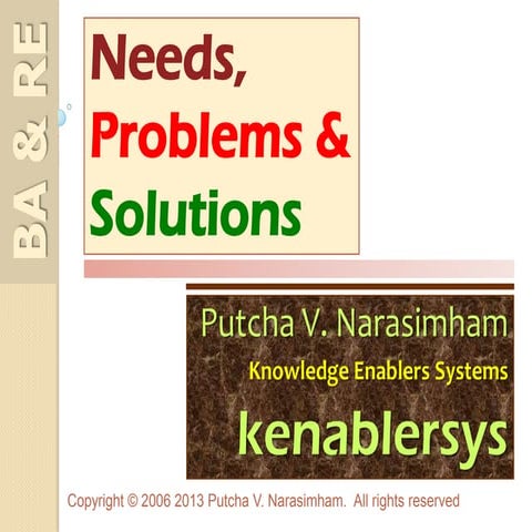 Needs, Problems and Solutions 02FEB13 | PDF
