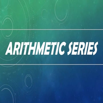 Grade 10 Mathematics Arithmetic Series Lesson