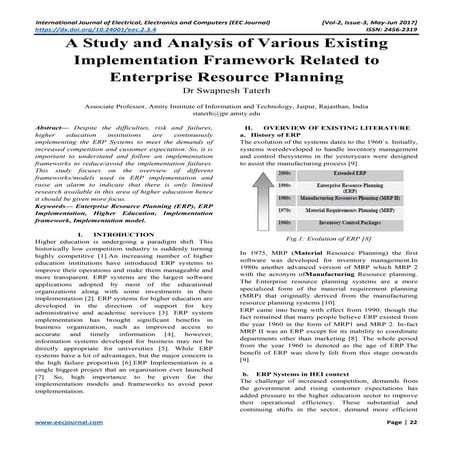 A Study and Analysis of Various Existing Implementation Framework Related to ...