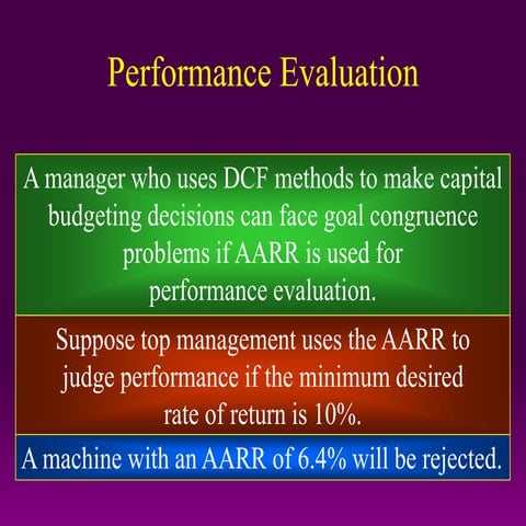 4 b. capital budgeting and cost analysis   performance evaluation