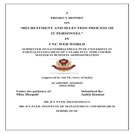 Project on recruitment and selection process