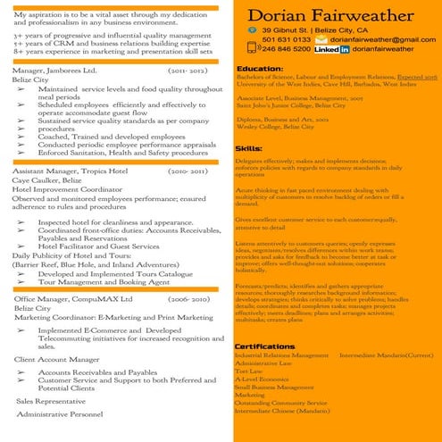 Resume 2 Page