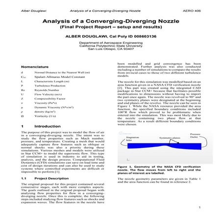 Analysis of Flow in a Convering-Diverging Nozzle