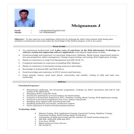 Meignanam - Software Test Engineer(QA)