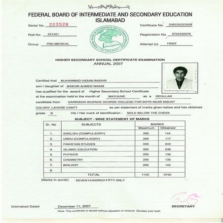 fsc degree | PDF