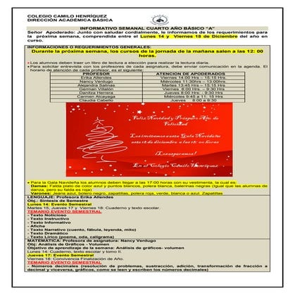 4º basico a  11 de diciembre