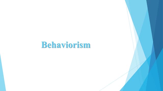 Behaviorism